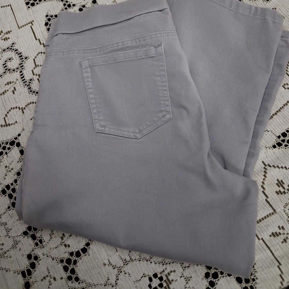Coral Bay Women's Straight Leg Pants in Soft Gray - Picture 3 of 4